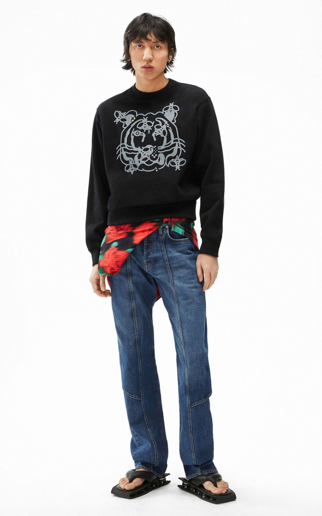 Sweatshirt Kenzo Bee a Tiger Masculino - Pretas | 706BKVDMP